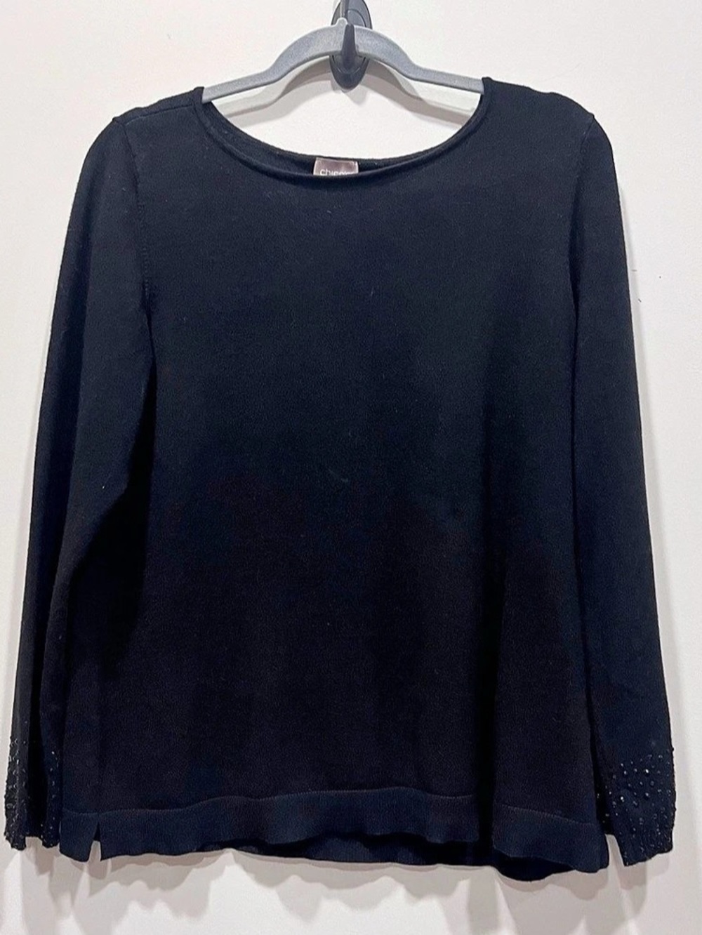 Chico's Long Sleeve Top in Black Size 2